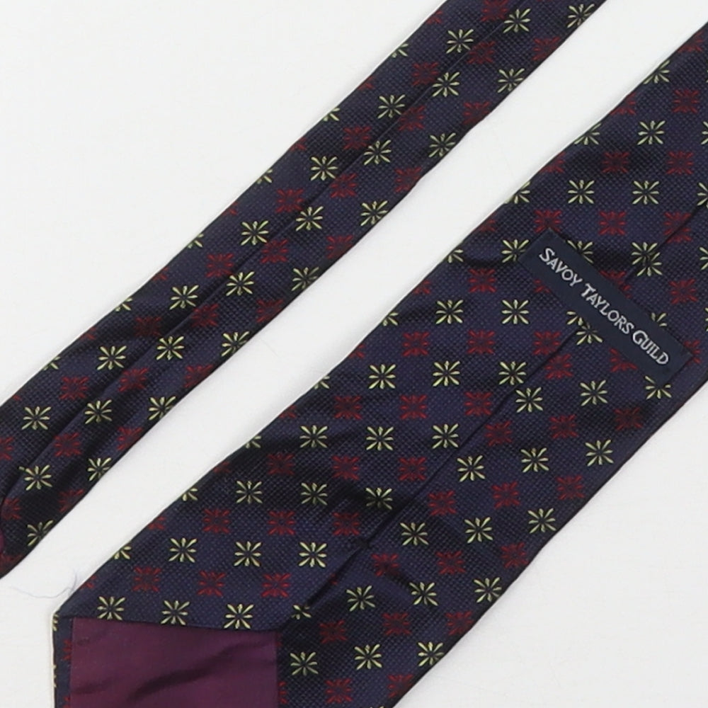 Savoy Taylors Guild Mens Multicoloured Geometric Silk Pointed Tie One Size