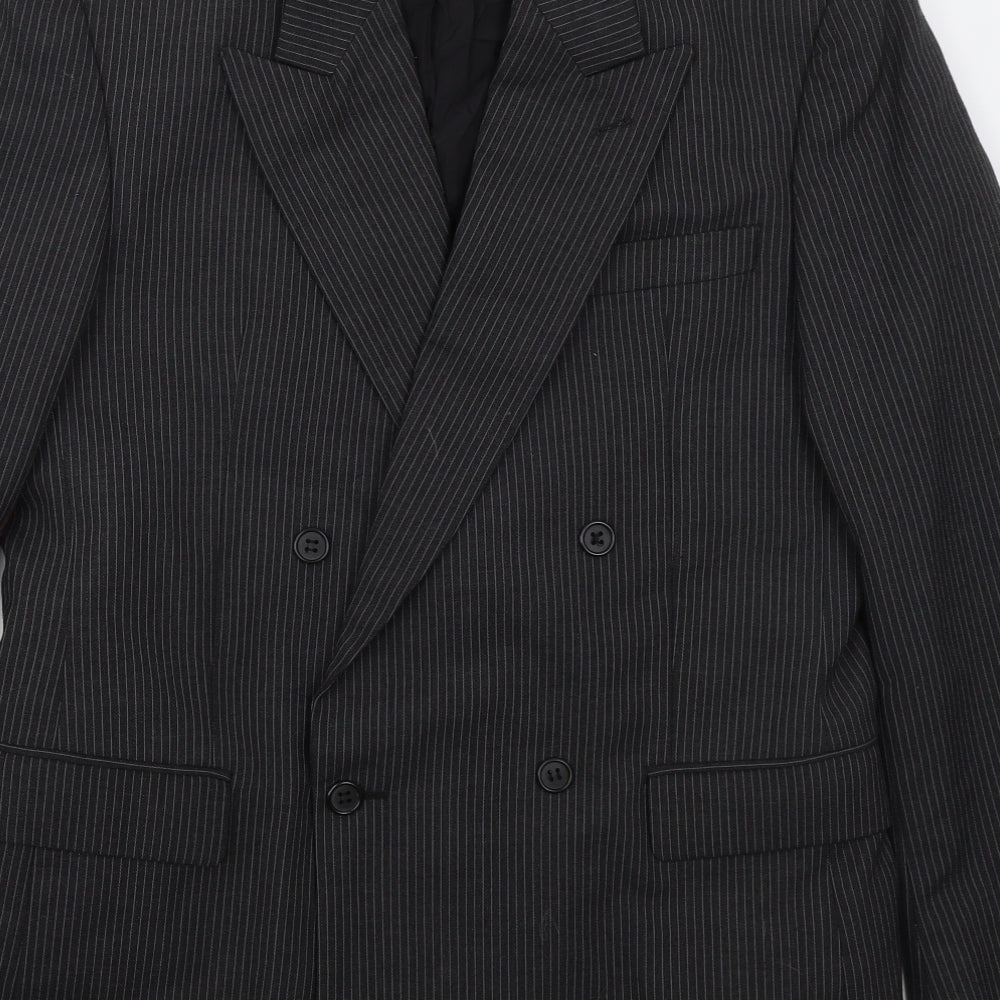 Skopes Mens Grey Striped Polyester Jacket Suit Jacket Size 38