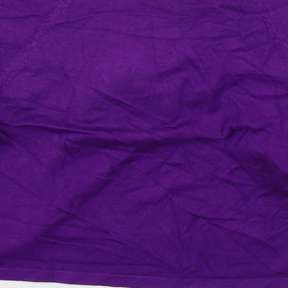 Preworn Womens Purple V-Neck Viscose Cardigan Jumper Size M