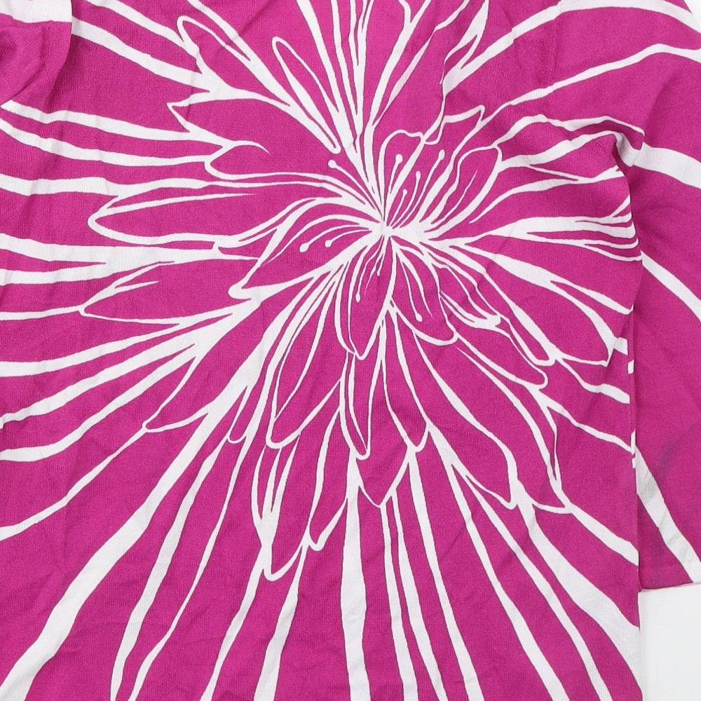 Casamia Womens Pink V-Neck Viscose Pullover Jumper Size S - v