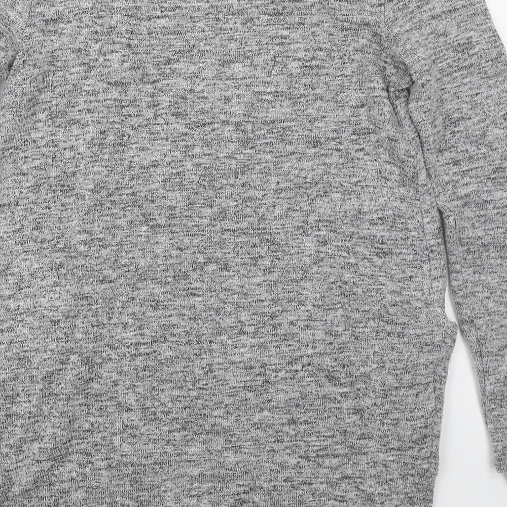 Izabel London Womens Grey Round Neck Polyester Pullover Jumper Size 8