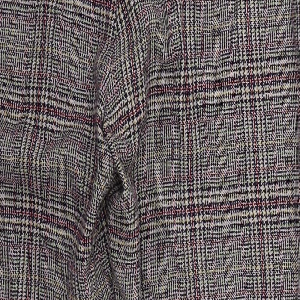 Peter Hahm Womens Purple Check Wool Trousers Size 36 in L30 in Regular Button
