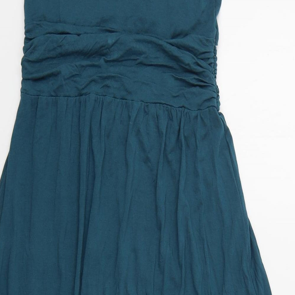H&M Womens Blue Viscose A-Line Size S Scoop Neck Pullover