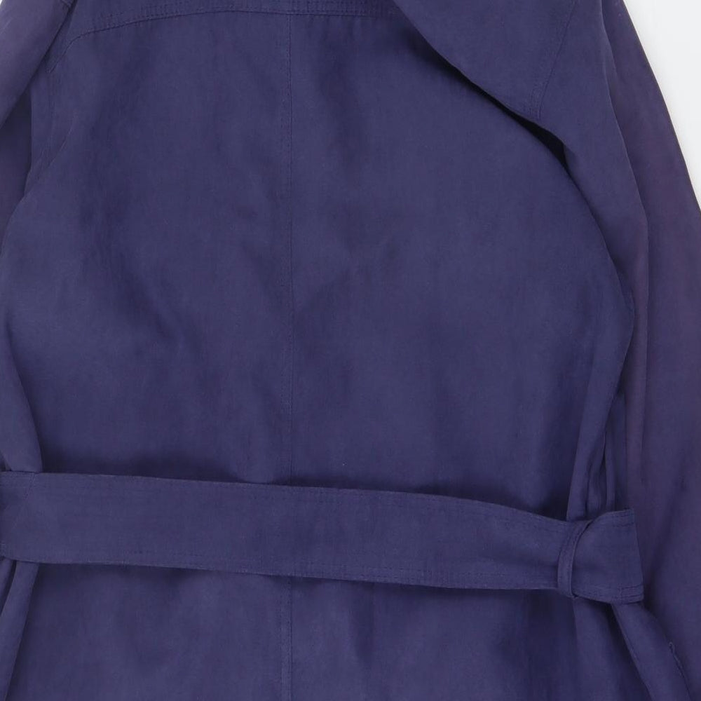 Marks & Spencer Womens Blue Pea Coat Coat Size 10 Button