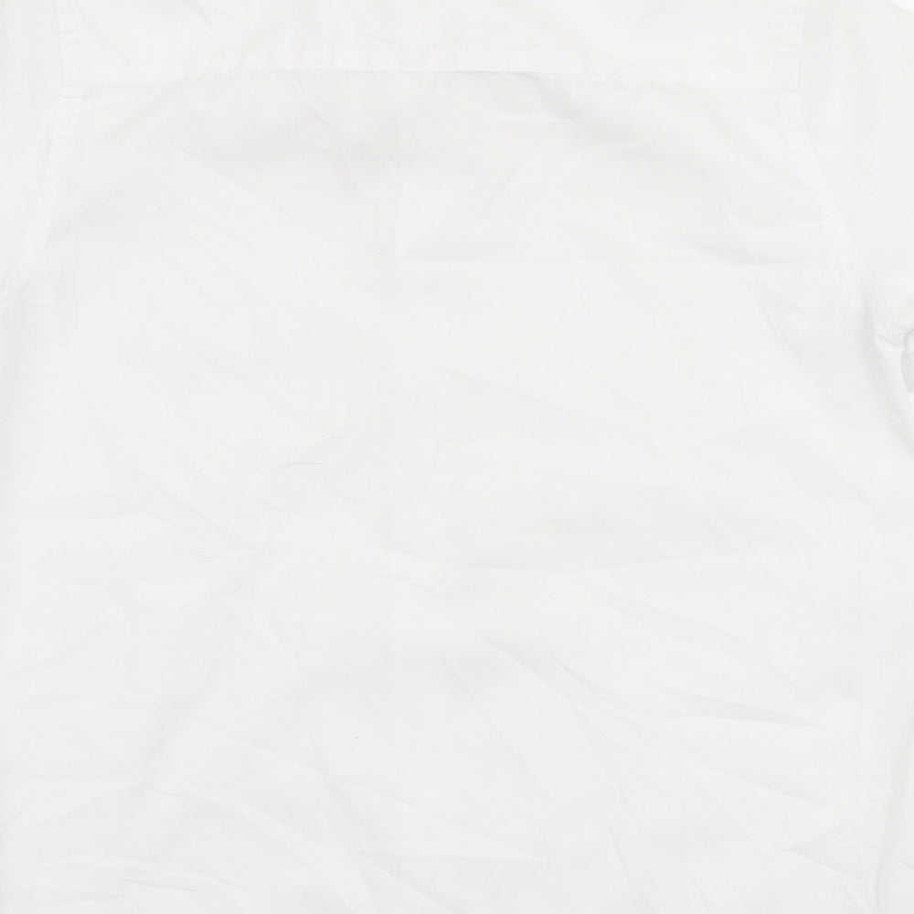 F&F Boys White Polyester Basic Button-Up Size 9-10 Years Collared Button