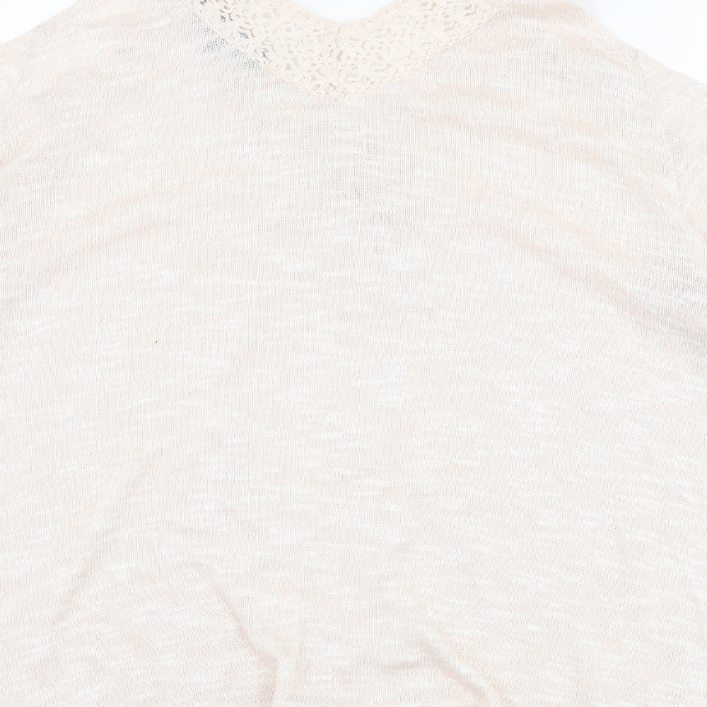 New Look Womens Pink V-Neck Viscose Pullover Jumper Size 14