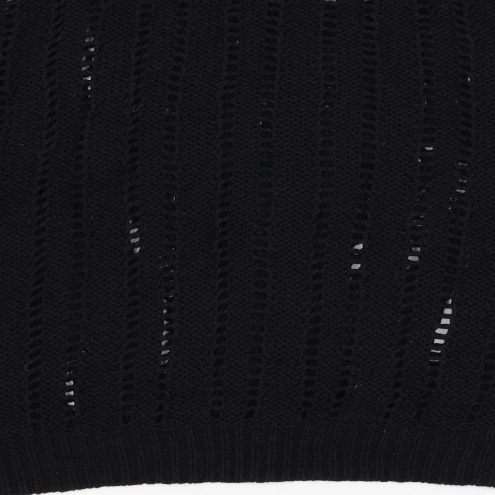 Peacocks Womens Black Round Neck Acrylic Pullover Jumper Size M