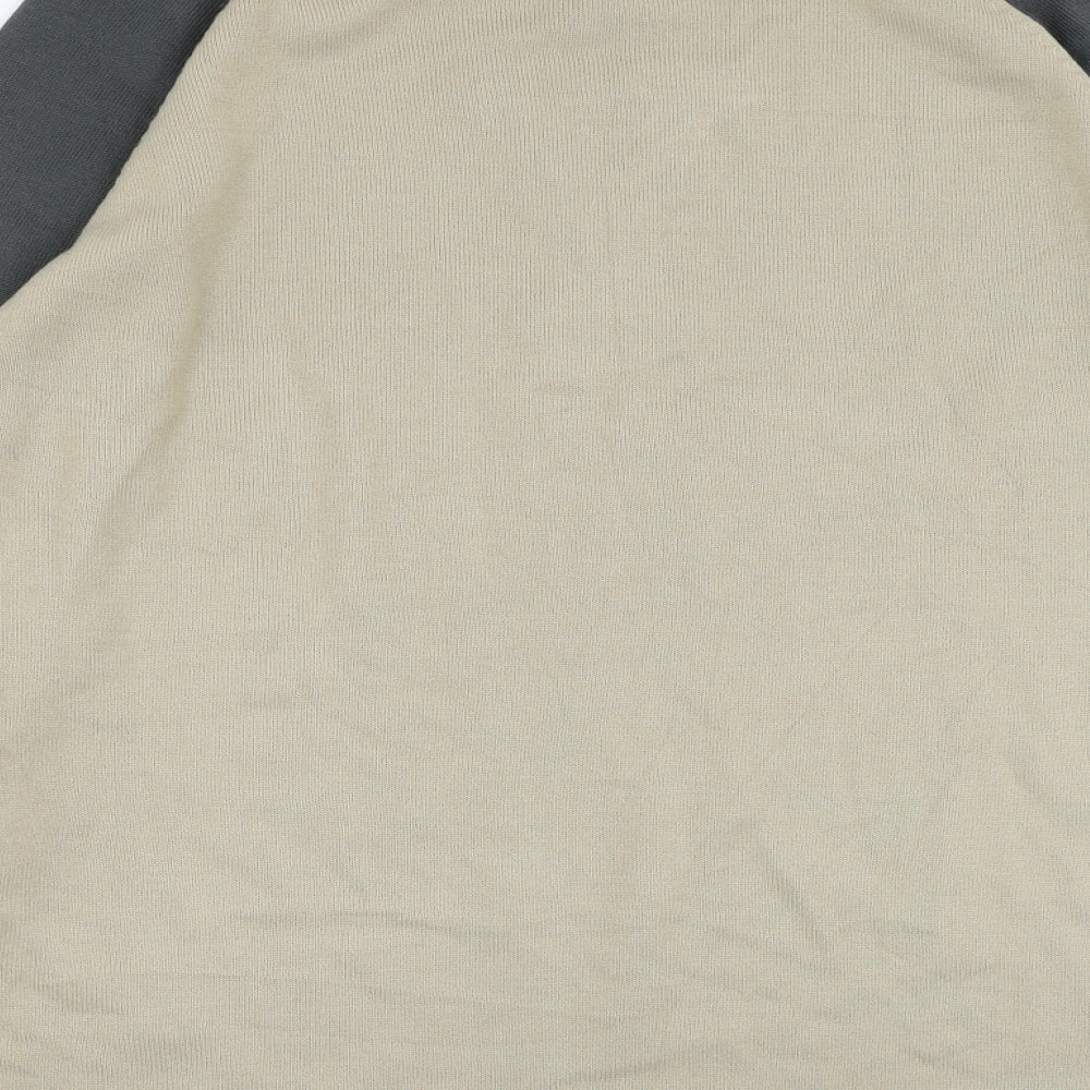 Simon Clark Mens Brown V-Neck Acrylic Pullover Jumper Size L - Y