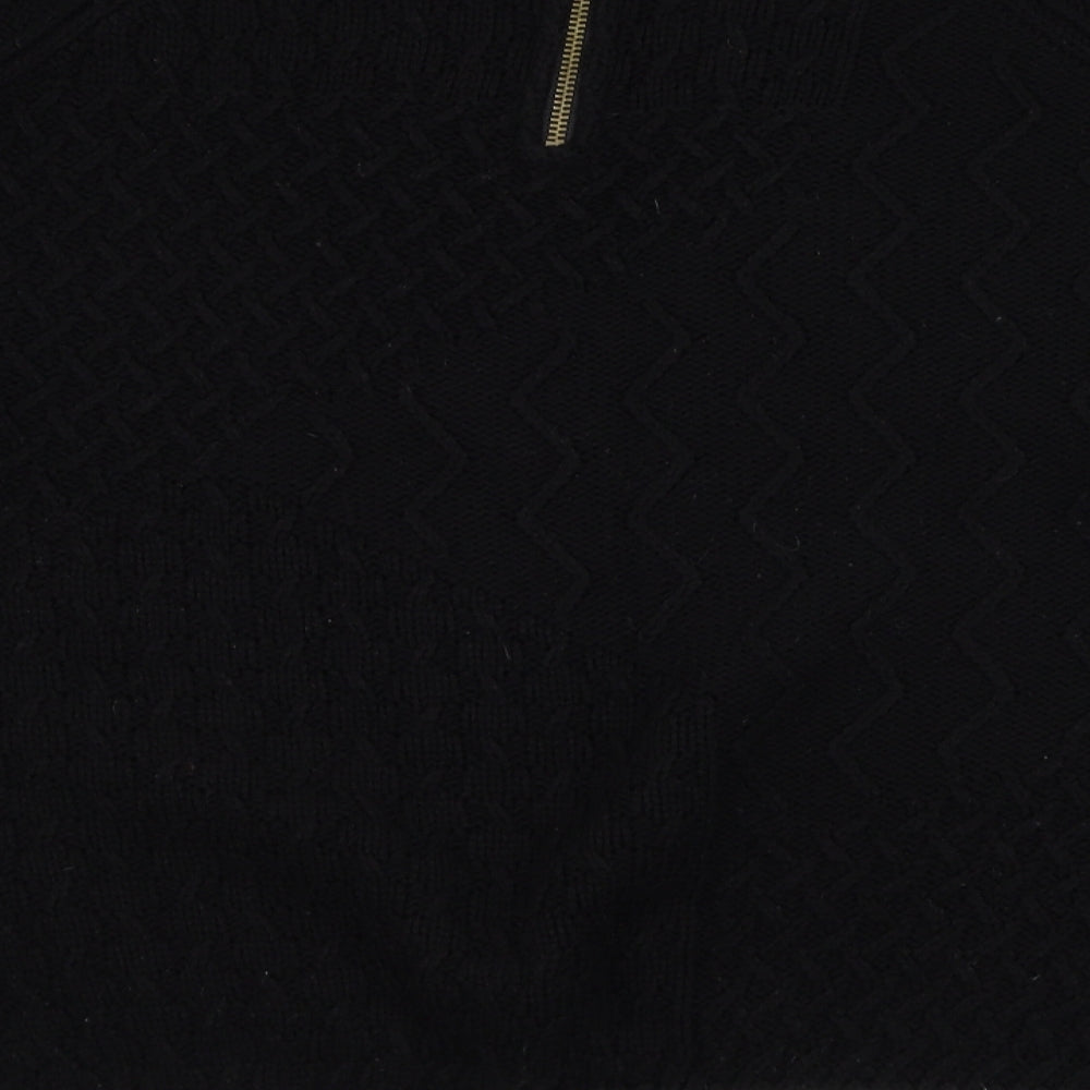 NEXT Womens Black Round Neck Acrylic Pullover Jumper Size 18