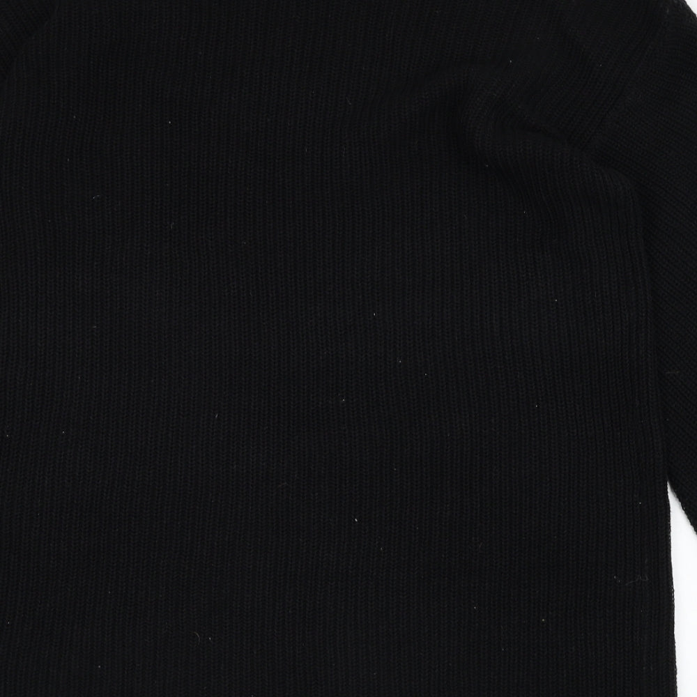Noisy may Womens Black Round Neck Acrylic Pullover Jumper Size L
