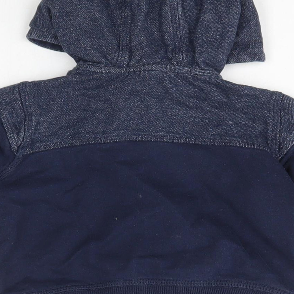 Matalan Boys Blue Cotton Full Zip Jumper Size 6-9 Months Zip