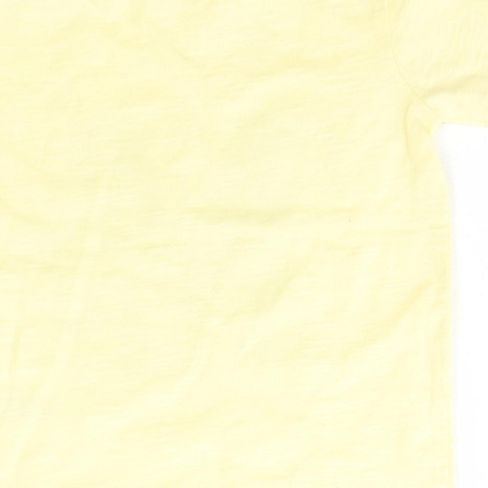 George Boys Yellow Cotton Basic T-Shirt Size 12 Months Crew Neck Snap - Mickey Mouse Disney