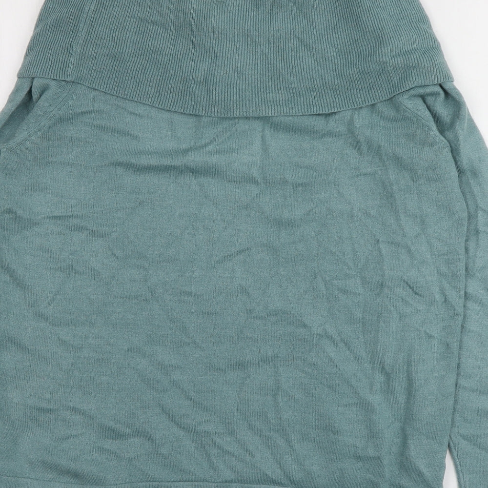 Marks & Spencer Womens Blue Roll Neck Acrylic Pullover Jumper Size 12