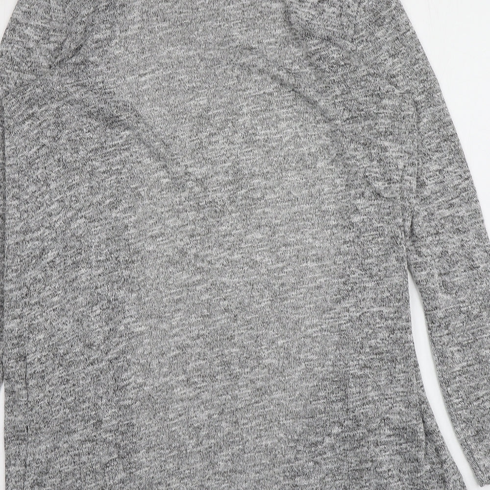 H&M Womens Grey V-Neck Polyester Cardigan Jumper Size S