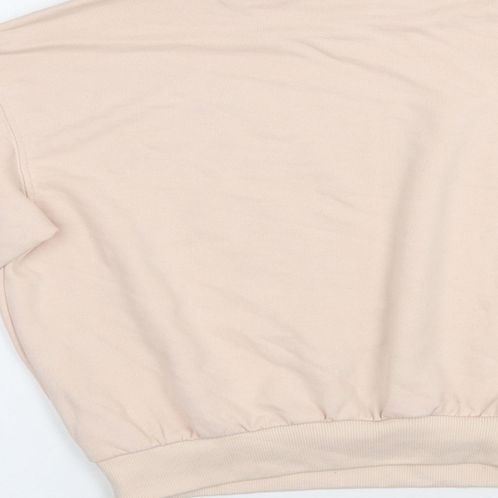 H&M Womens Pink Cotton Pullover Sweatshirt Size S Pullover - Smile