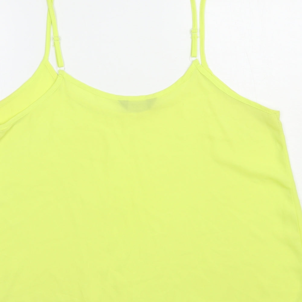 Dorothy Perkins Womens Yellow Polyester Camisole Blouse Size 16 Round Neck