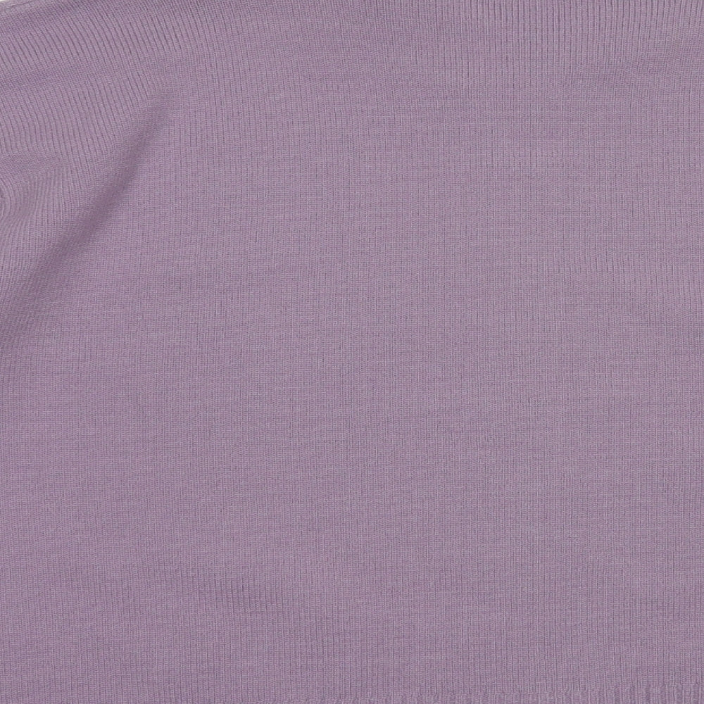Insight Womens Purple Collared Acrylic Full Zip Jumper Size L
