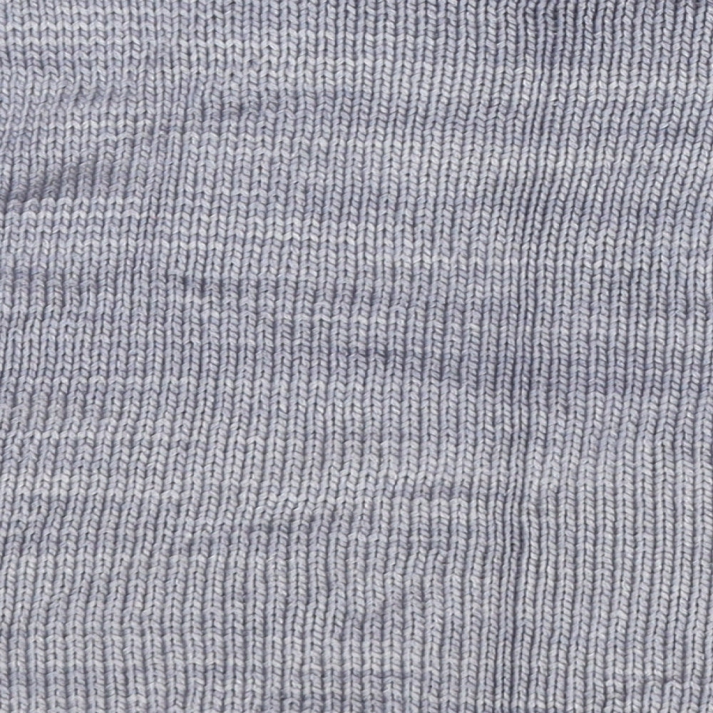 Preworn Womens Grey Round Neck Geometric Acrylic Pullover Jumper Size S