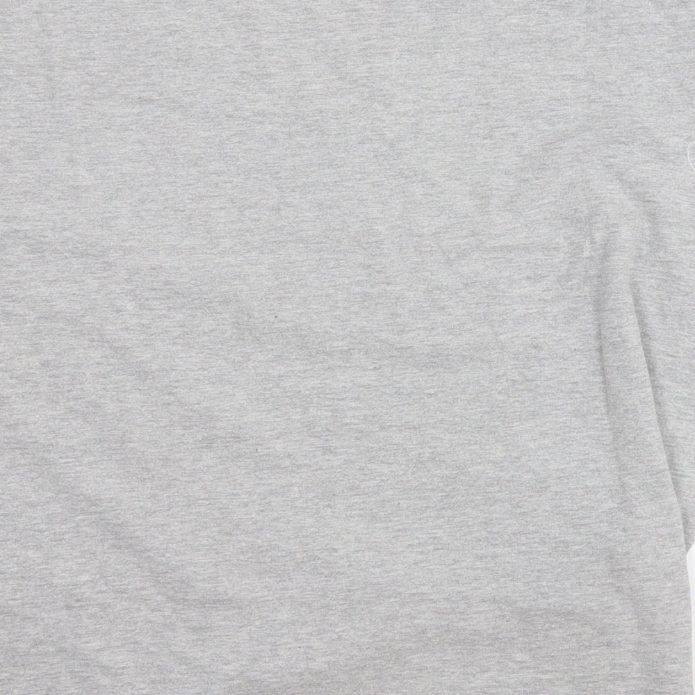 Reebok Womens Grey Cotton Basic T-Shirt Size M Round Neck