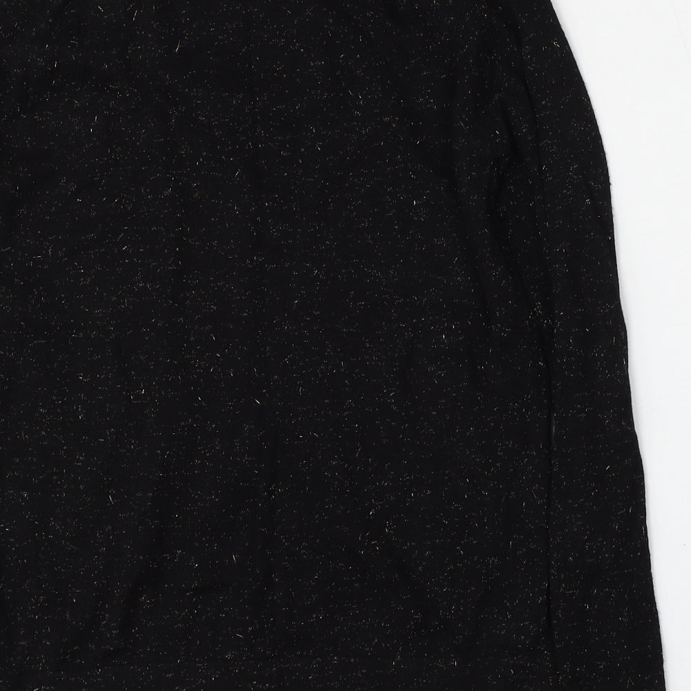 Bira Womens Black Mock Neck Nylon Pullover Jumper Size 12