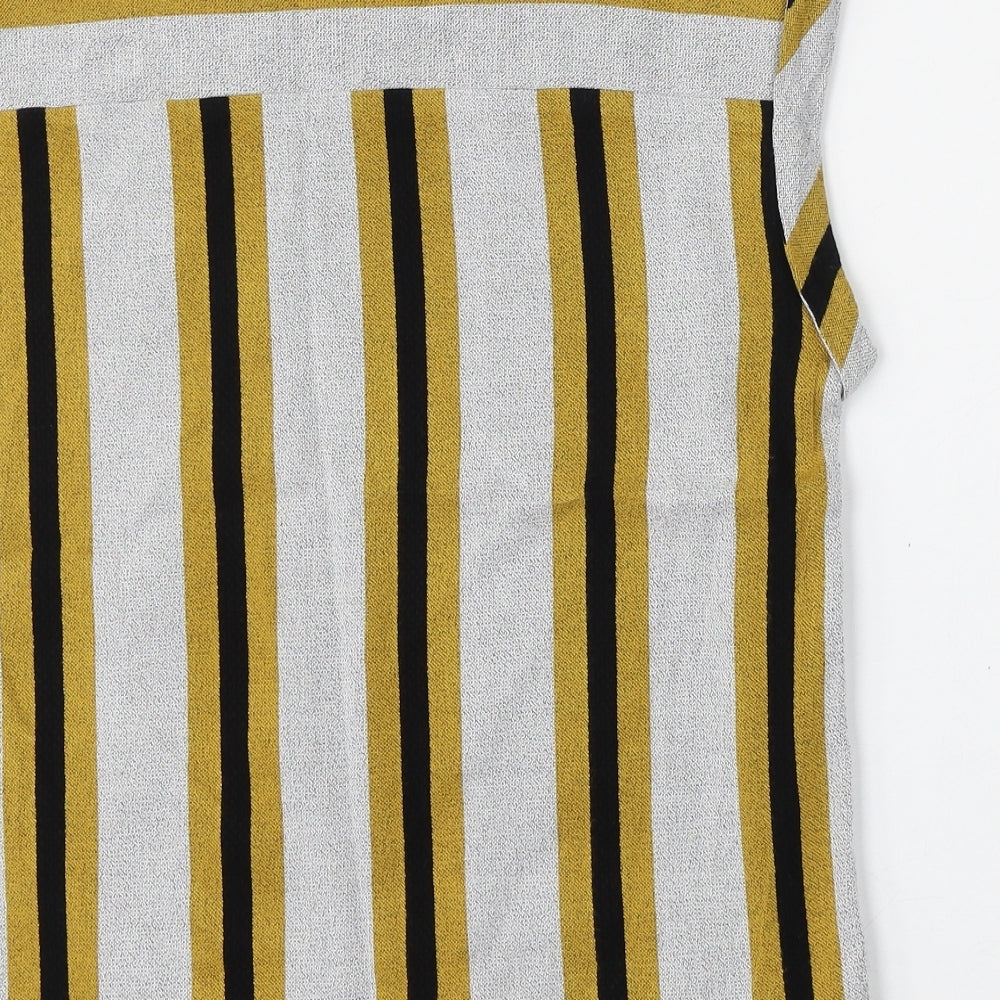 NEXT Womens Multicoloured Round Neck Striped Viscose Pullover Jumper Size 12