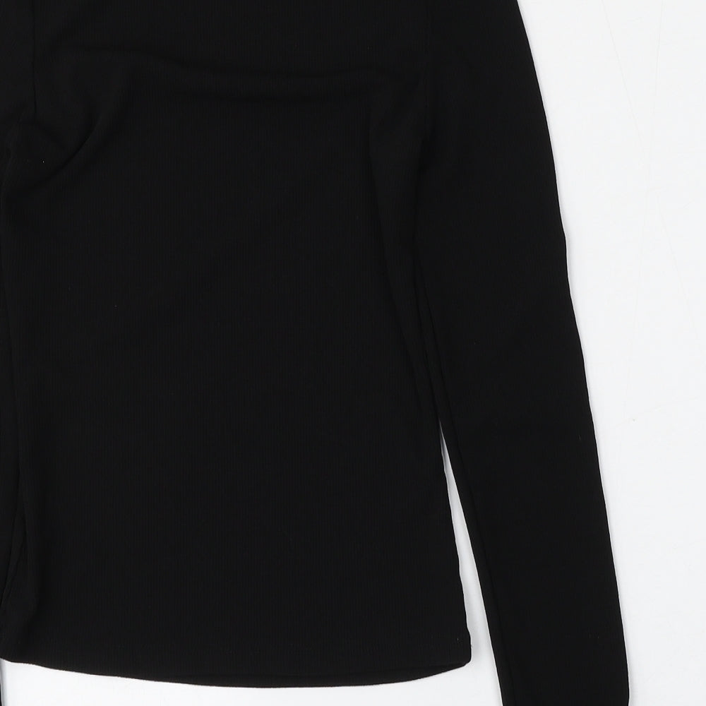 SheIn Womens Black Round Neck Polyester Pullover Jumper Size L