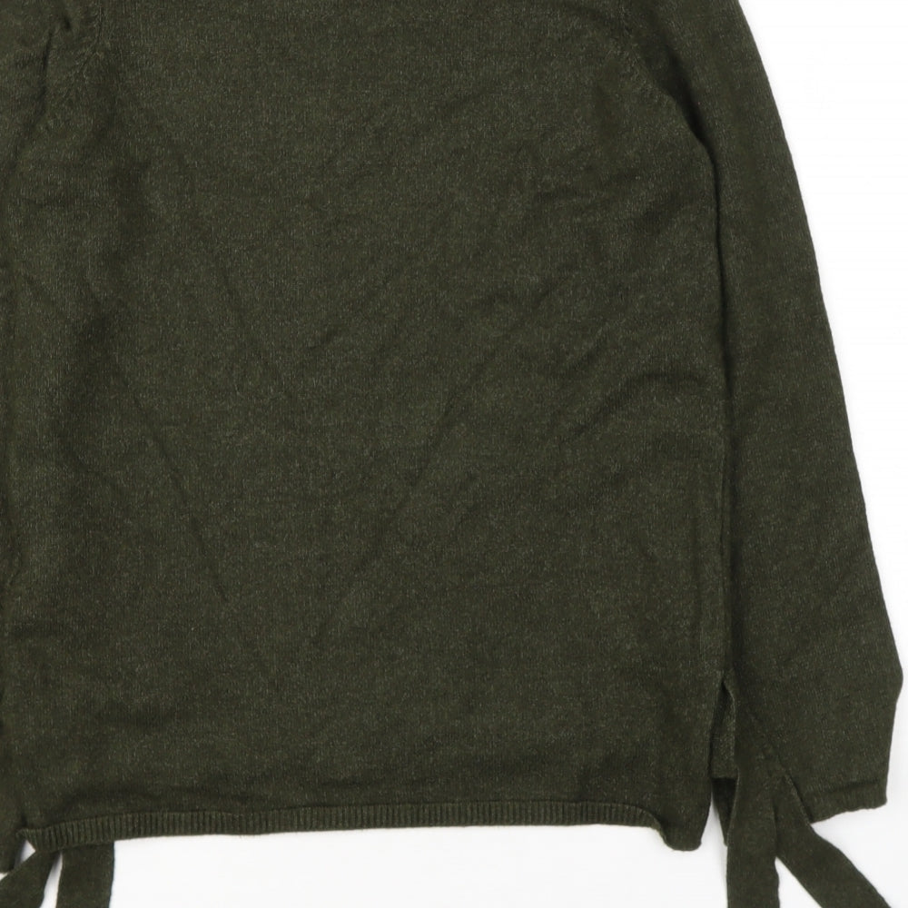 Love Knitwear Womens Green Round Neck Viscose Pullover Jumper Size 14