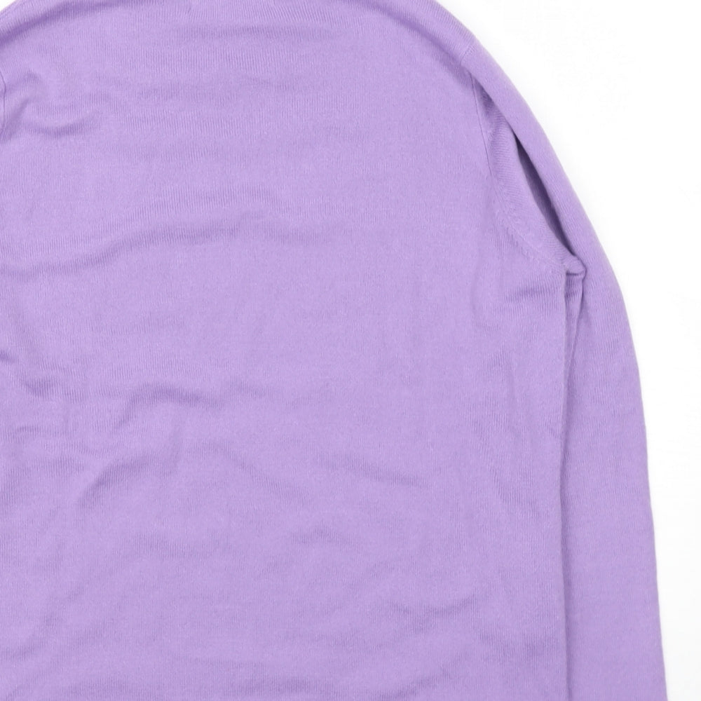 ISLE Essentials Womens Purple Round Neck Acrylic Pullover Jumper Size 14