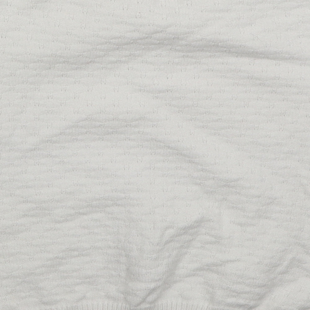 Exquiss's Womens White Mock Neck Viscose Pullover Jumper Size S