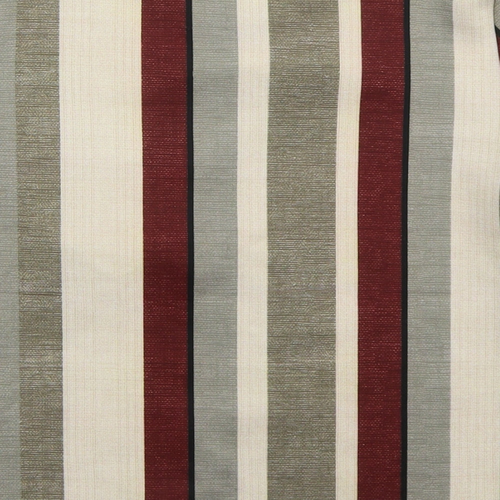 Zara Womens Grey Striped Polyester Basic T-Shirt Size S Crew Neck - Red
