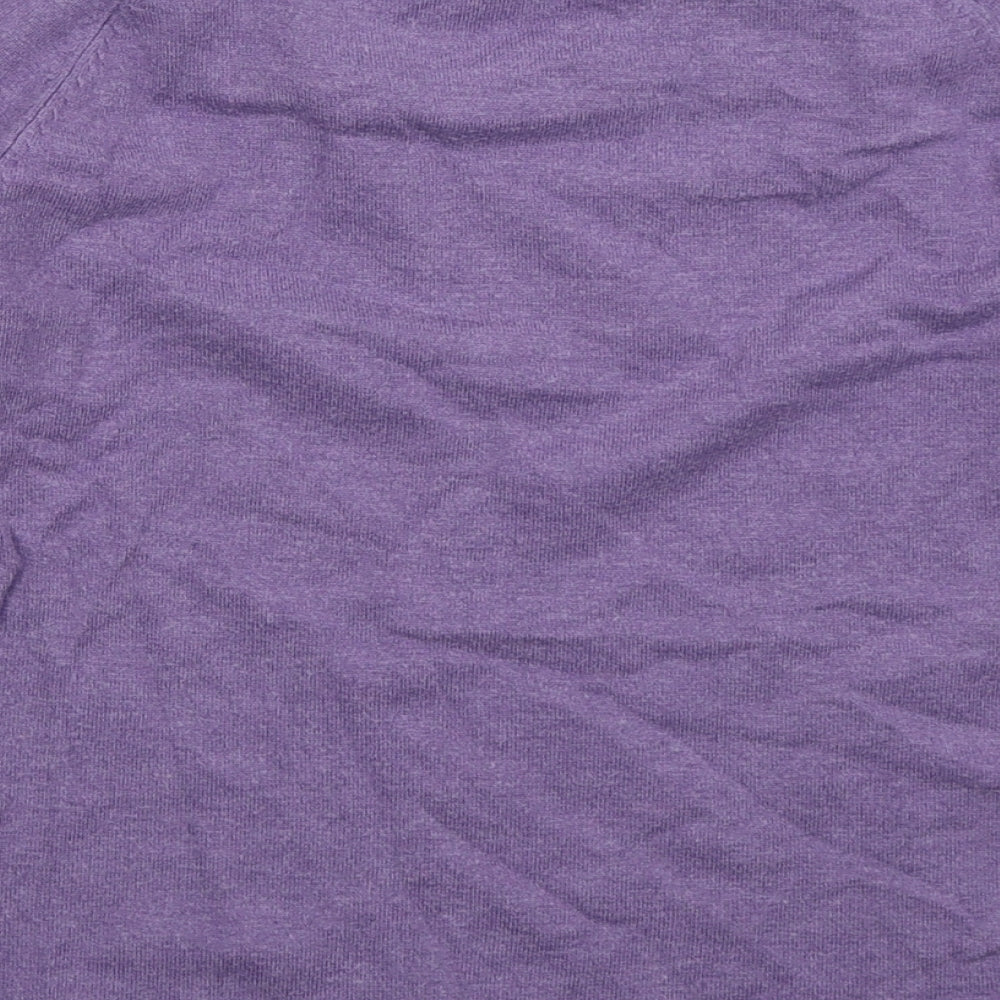 M&Co Womens Purple Boat Neck Acrylic Pullover Jumper Size 12