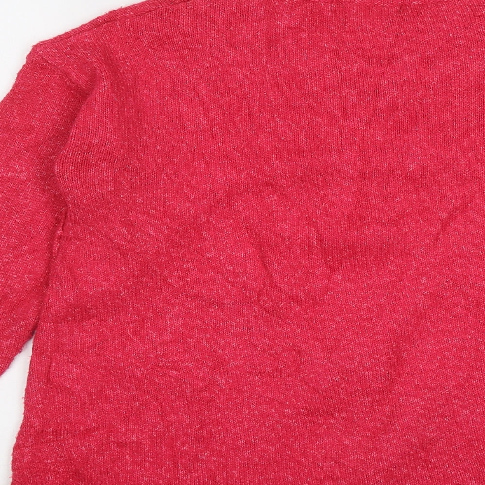Marks & Spencer Mens Pink Round Neck Acrylic Pullover Jumper Size M