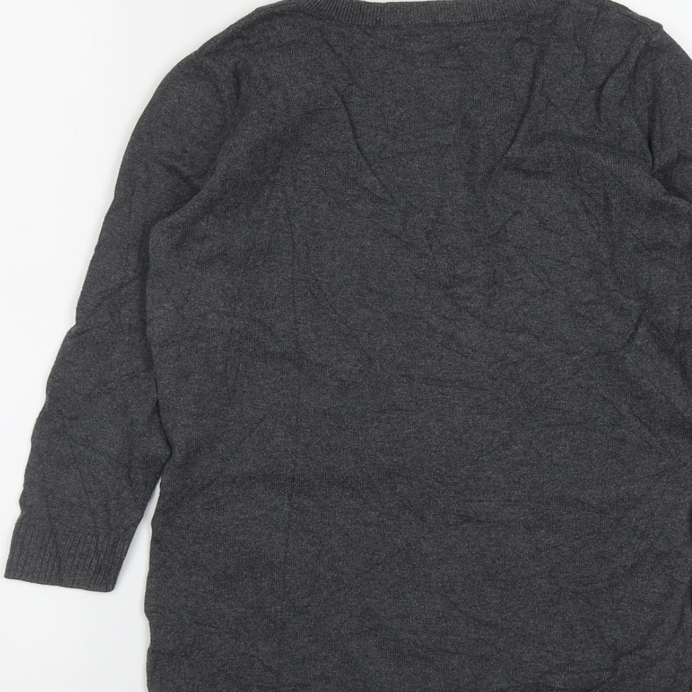 Gap Womens Grey Round Neck Cotton Pullover Jumper Size XS