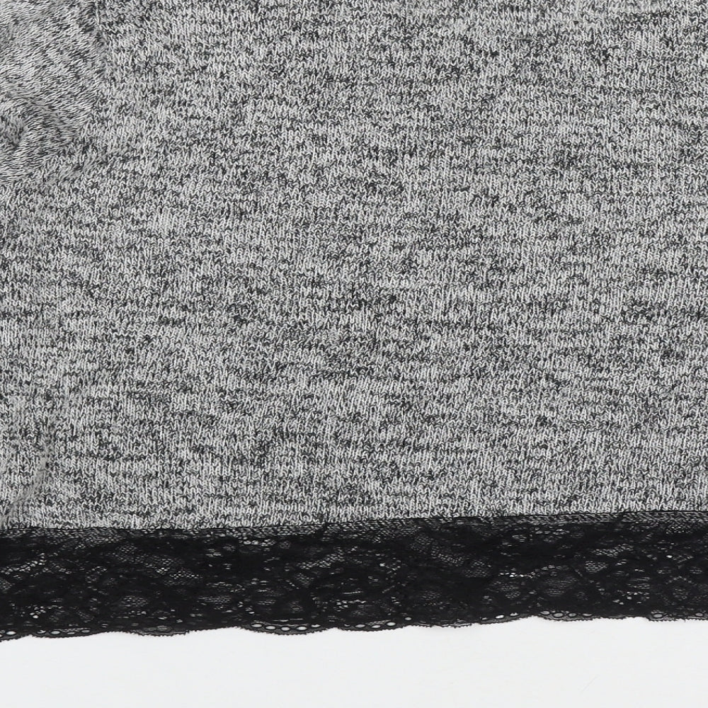 H&M Womens Grey Round Neck Viscose Pullover Jumper Size M