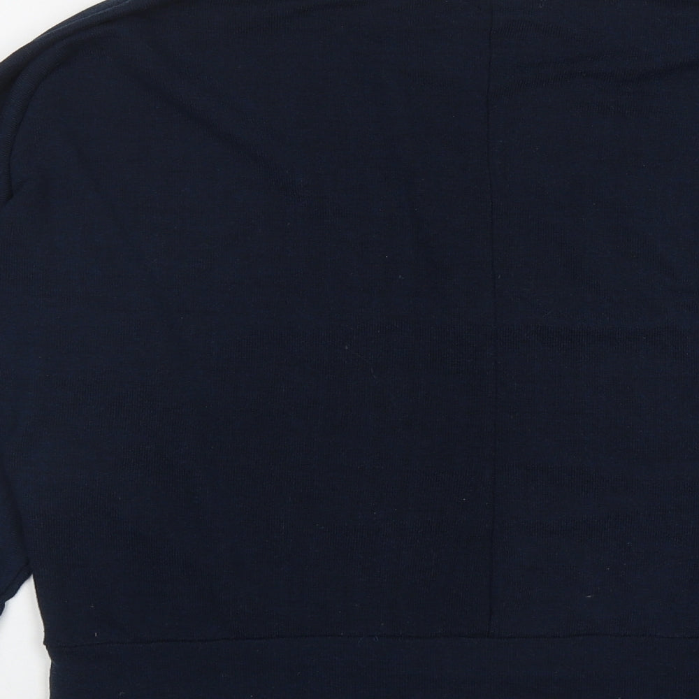 Apricot Womens Blue Round Neck Viscose Pullover Jumper Size M