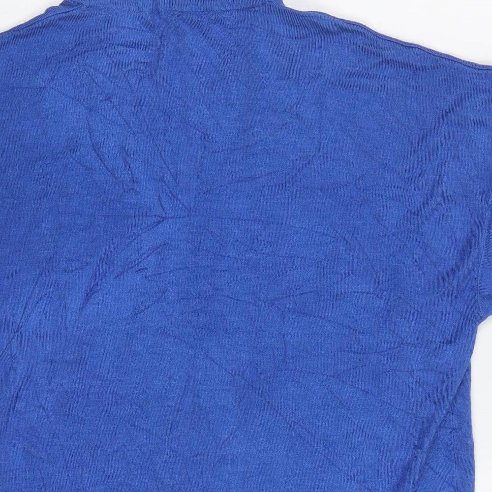 Marks and Spencer Womens Blue V-Neck Viscose Shrug Jumper Size 12