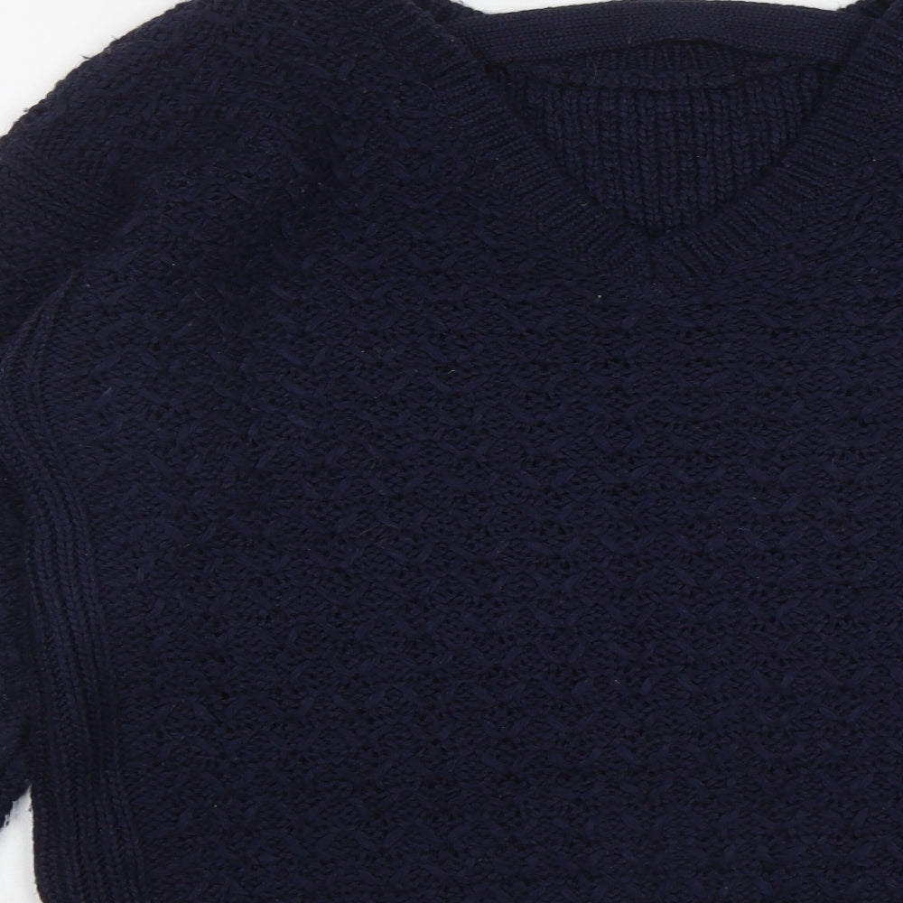 New Look Womens Blue Round Neck Acrylic Pullover Jumper Size M