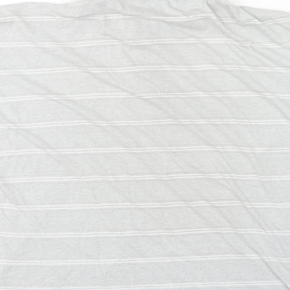 Preworn Mens Grey Striped Polyester Polo Size L Collared