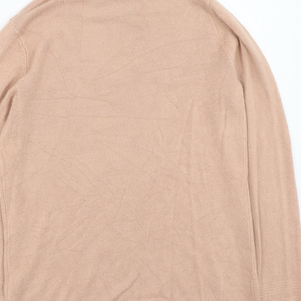 Marks & Spencer Womens Orange Round Neck Acrylic Pullover Jumper Size 8