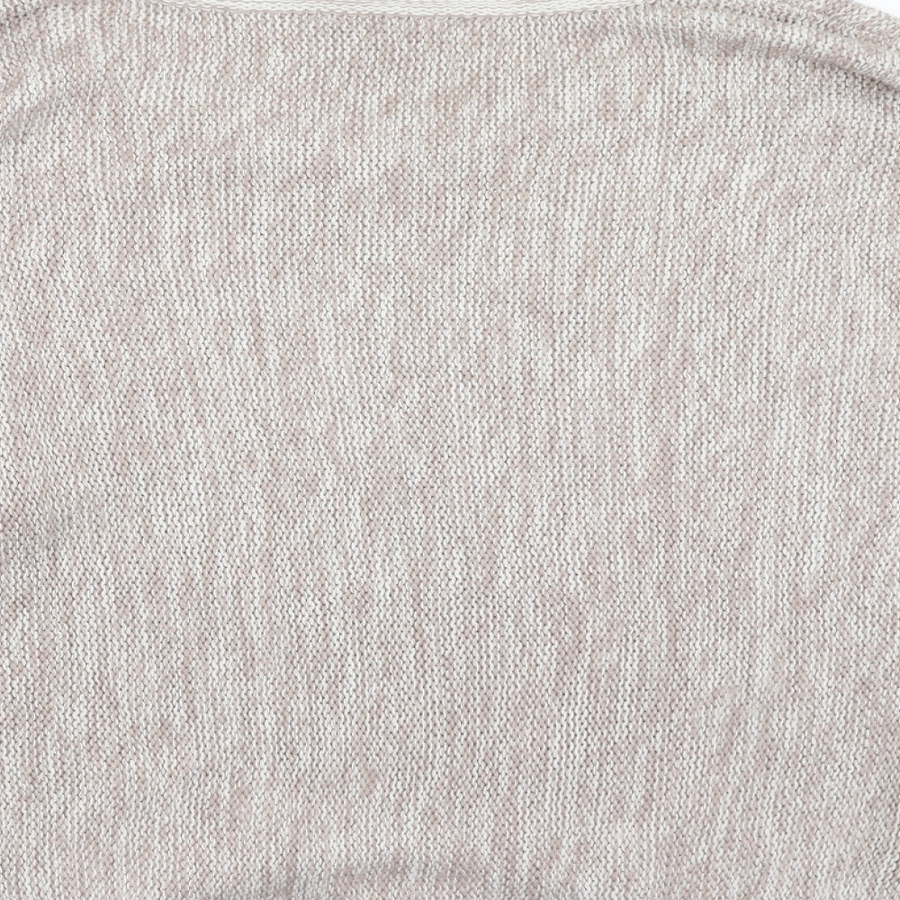 Peacocks Womens Beige Round Neck Acrylic Pullover Jumper Size L