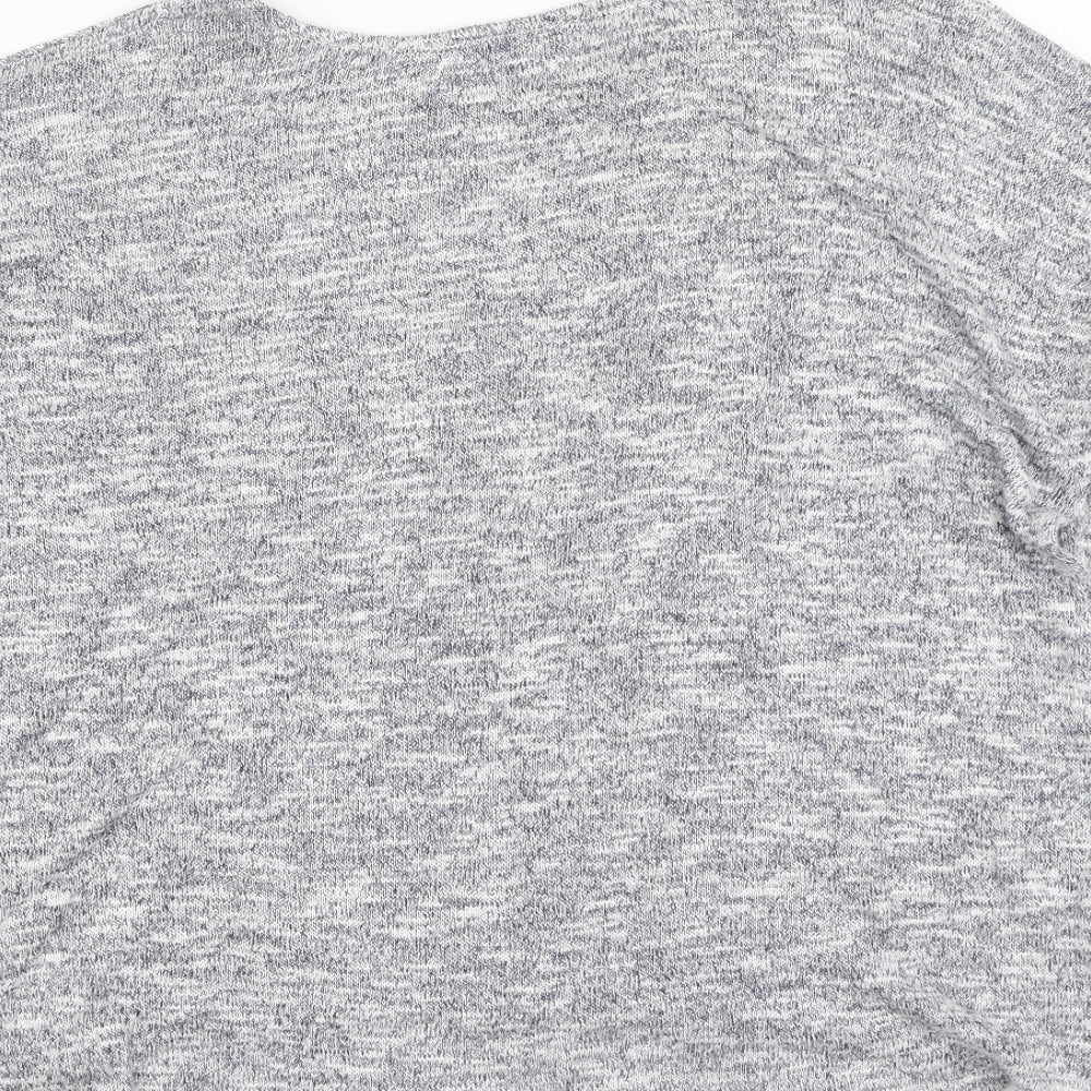 New Look Womens Blue Viscose Basic T-Shirt Size 12 Round Neck