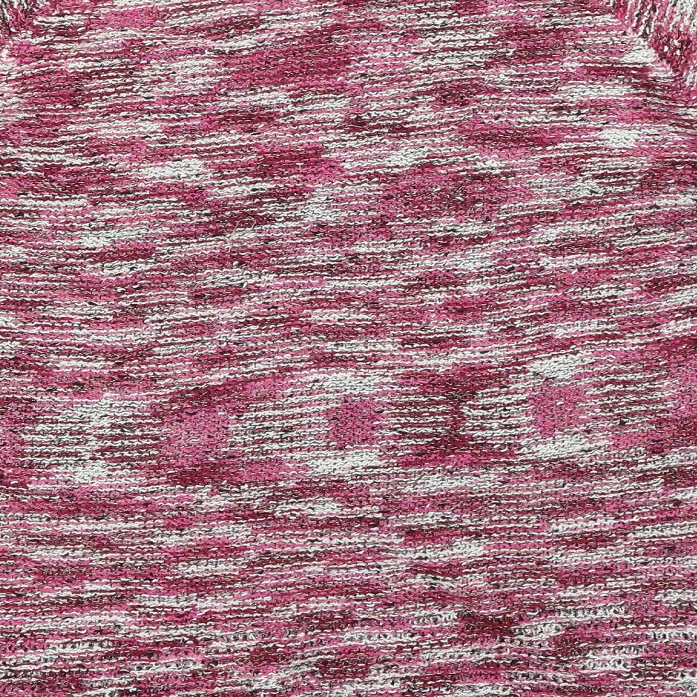 Bonmarché Womens Pink Round Neck Acrylic Pullover Jumper Size L