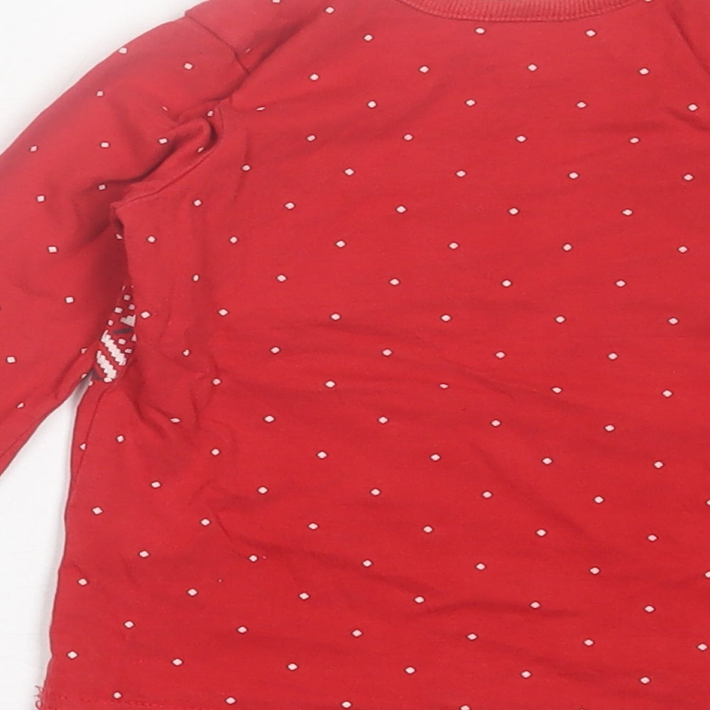 George Baby Red Geometric Cotton Basic Casual Size 9-12 Months Crew Neck Pullover