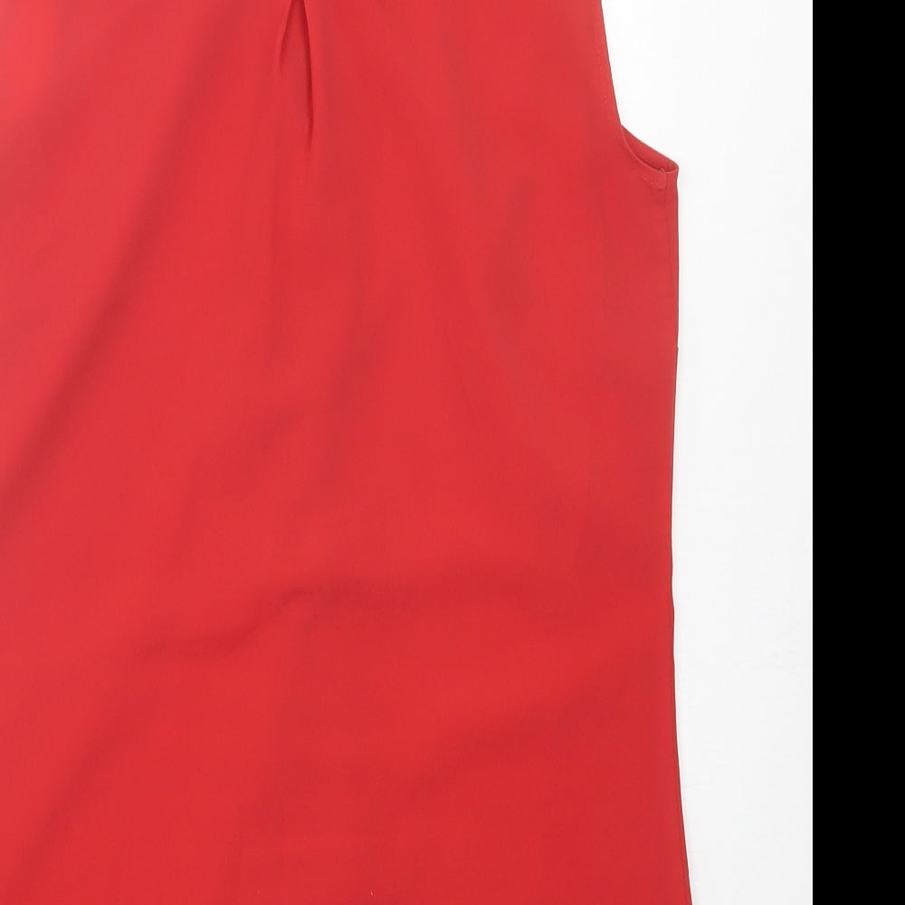 Per Una Womens Red Polyester Basic Tank Size 12 Collared