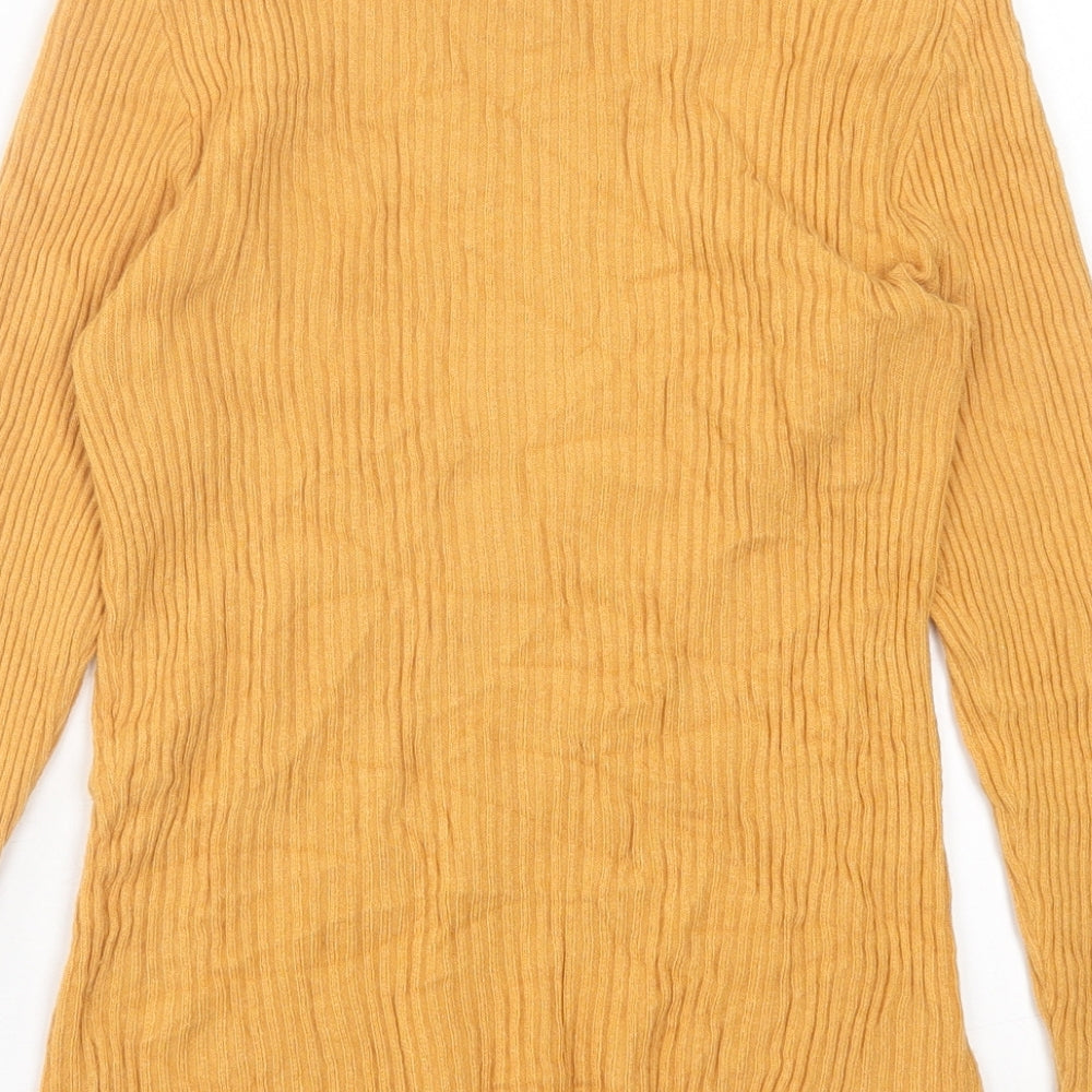 Primark Womens Yellow Crew Neck Polyester Pullover Jumper Size 12