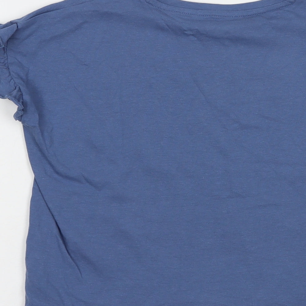 Very Girls Blue Cotton Pullover T-Shirt Size 9 Years Crew Neck Pullover - Peace And Love