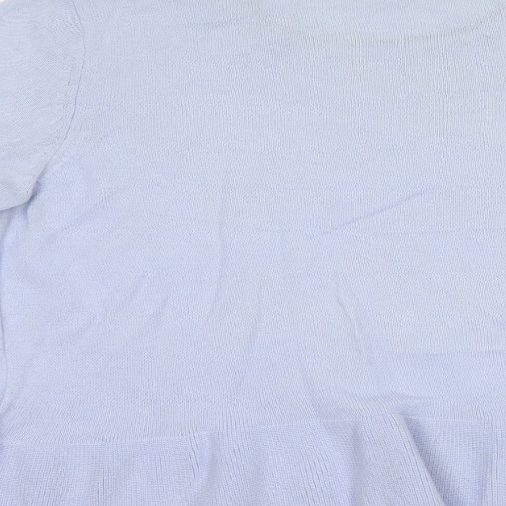 Marks & Spencer Womens Blue Crew Neck Acrylic Pullover Jumper Size 12