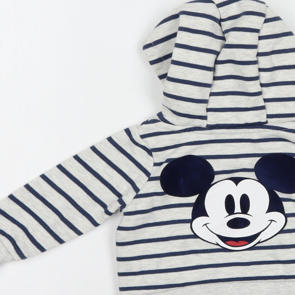 Primark Baby Grey Striped Cotton Pullover Jumper Size 3-6 Months Pullover - Mickey Mouse