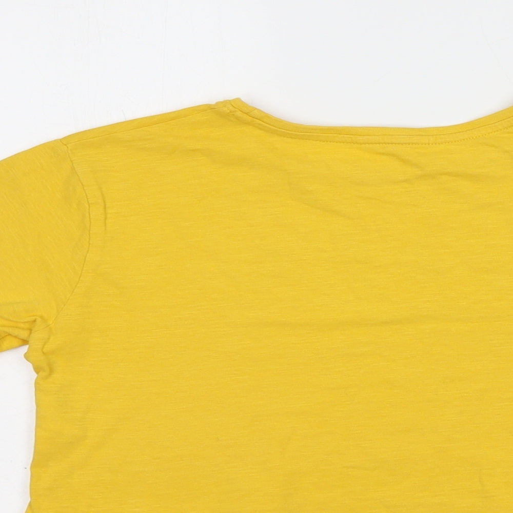 Matalan Girls Yellow Cotton Basic T-Shirt Size 9 Years Crew Neck Pullover