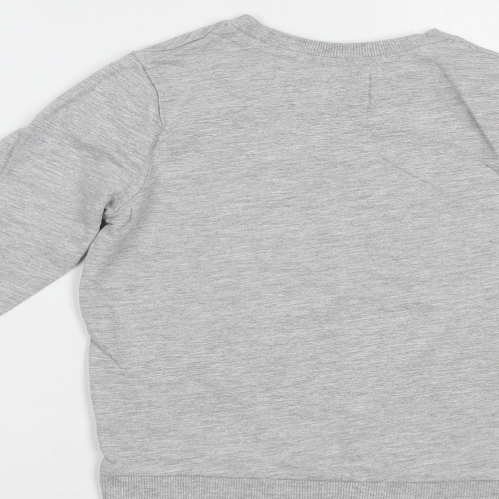 Very Girls Grey Cotton Pullover Hoodie Size 5-6 Years Pullover - Reach For The Skies